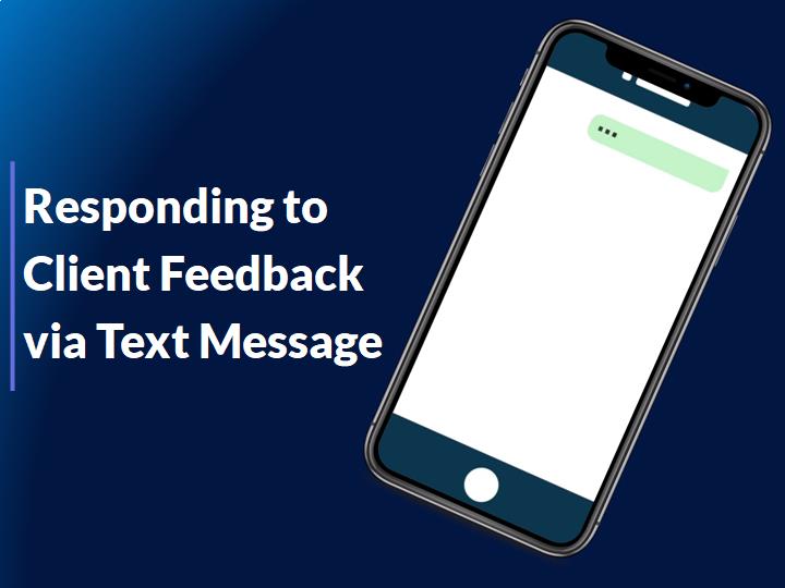 Original Responding to Client Feedback Storyline course screen featuring the text-message interface